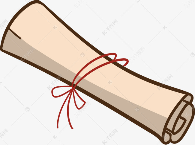 免抠元素 书卷插画 矢量卷轴书卷版权可商用有保障           编号