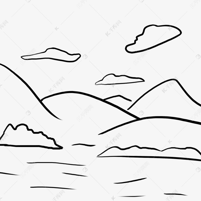 简笔山水