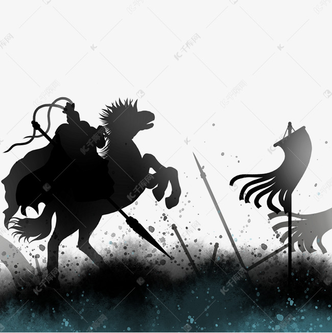 士兵战马三国剪影