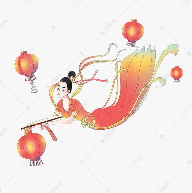 元宵节飞天仙女灯笼