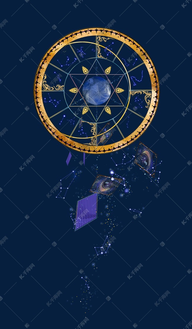 手绘星盘星象塔罗牌素材图片免费下载-千库网