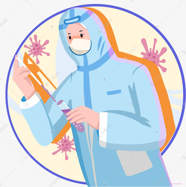 疫情隔离穿防护服