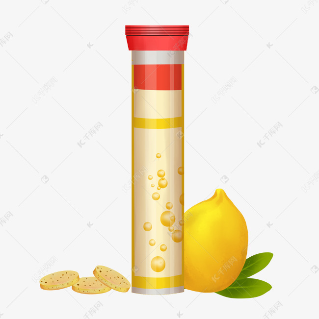 黄色柠檬泡腾片