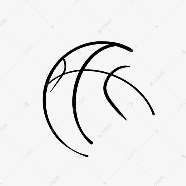 黑色线描篮球素材图片免费下载-千库网
