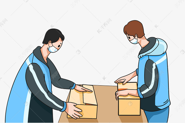 戴口罩打包快递