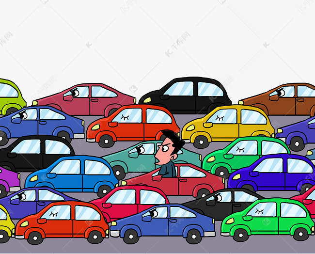 堵车场景道路堵车
