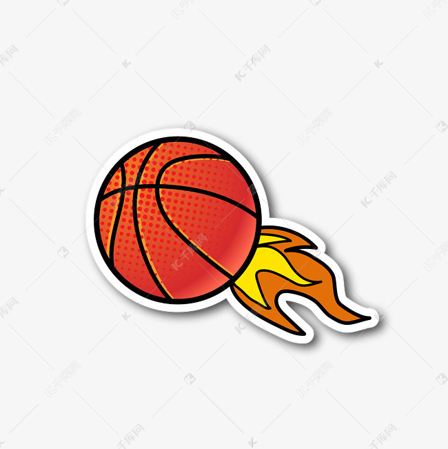 描边贴纸篮球