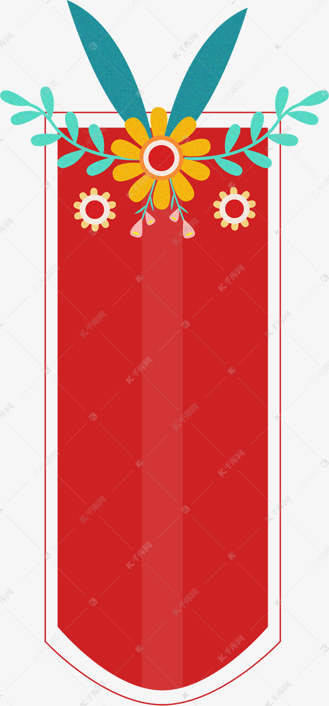 古风花卉图签素材图片免费下载-千库网