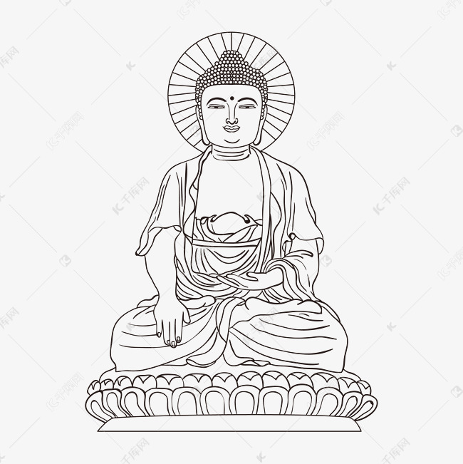 线描佛祖