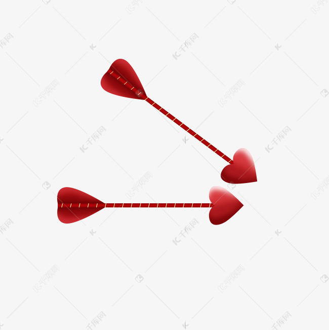 红色爱心心型箭头