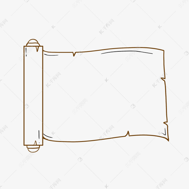 中国风线描卷轴