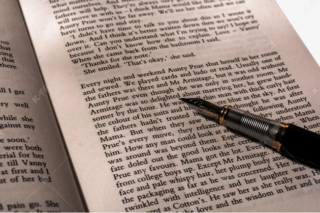 英文书上的钢笔