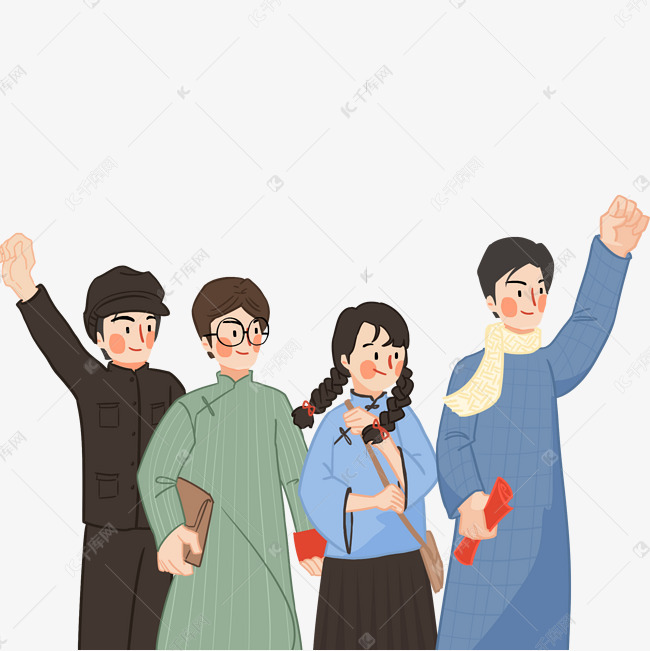 五四青年节正能量学生素材图片免费下载-千库网