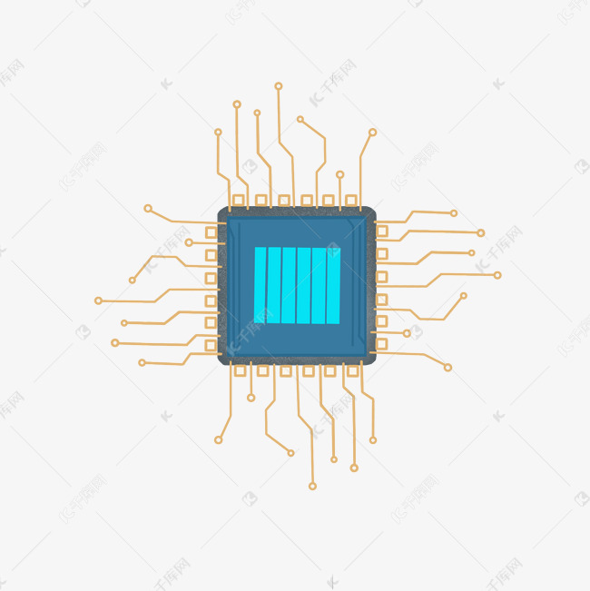 扁平风手绘芯片