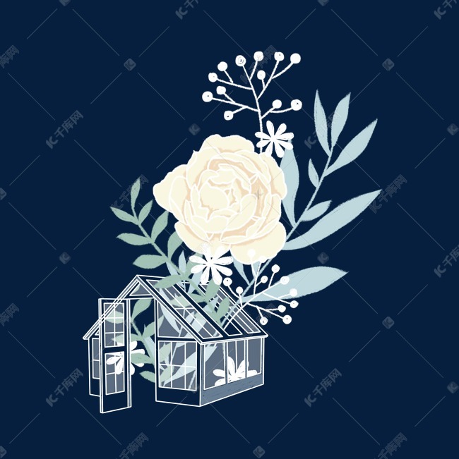 温室花朵冲出玻璃花房素材图片免费下载 高清装饰图案psd 千库网 图片编号