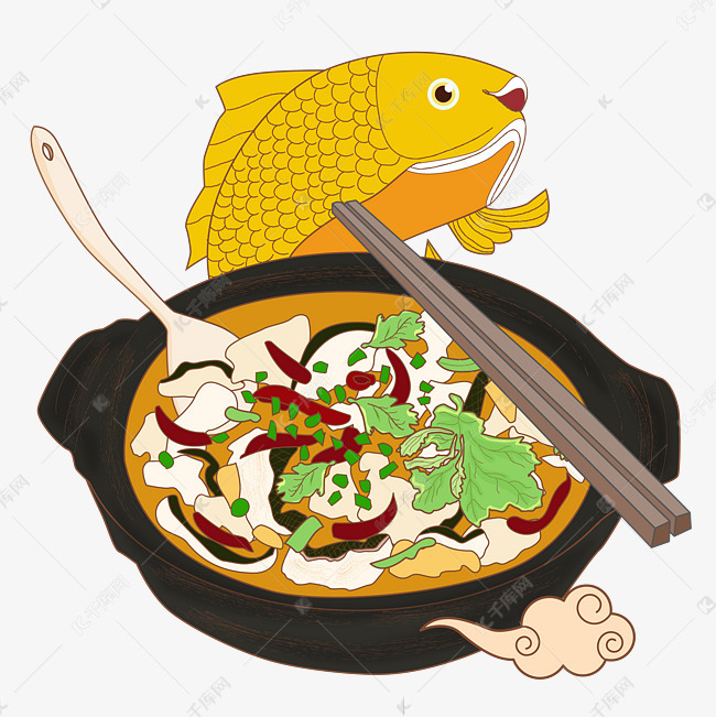 酸菜鱼的简笔画图片
