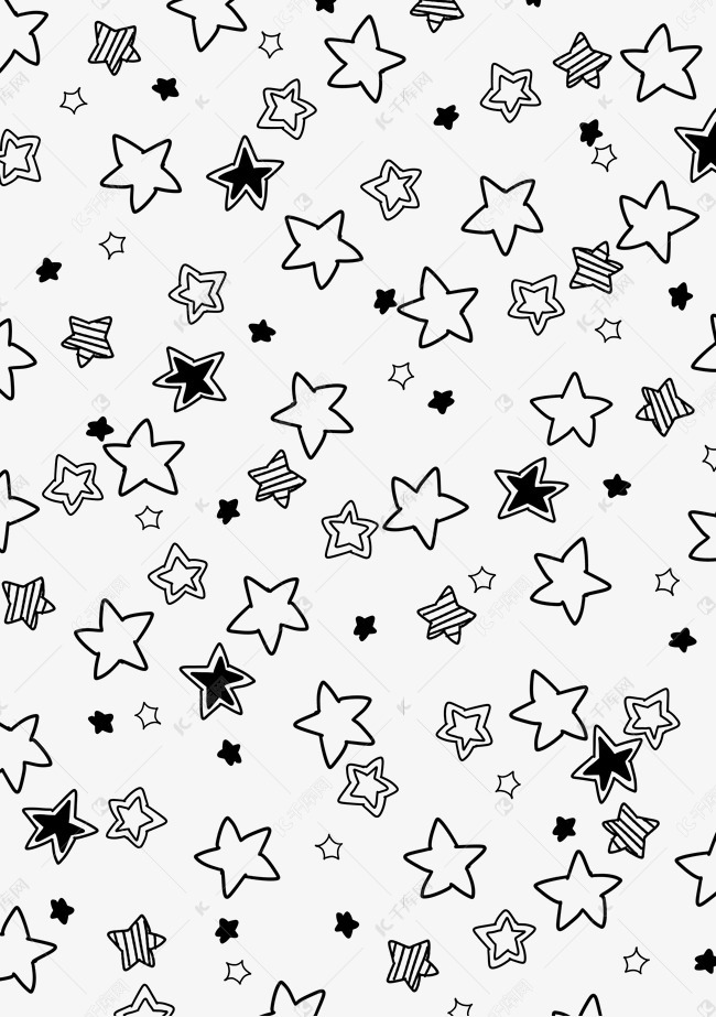 线描涂鸦星星底纹