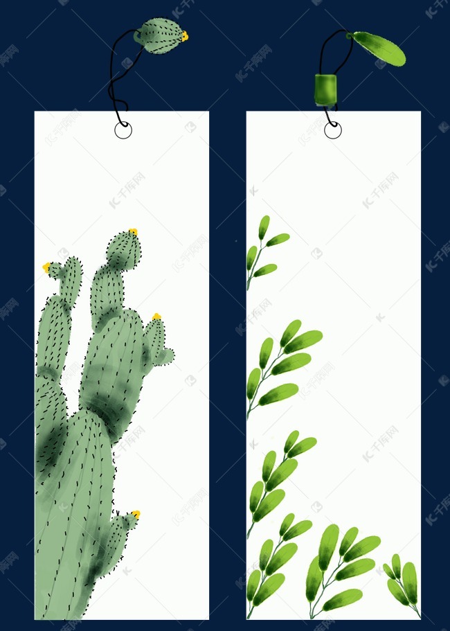 仙人掌书签素材图片免费下载-千库网