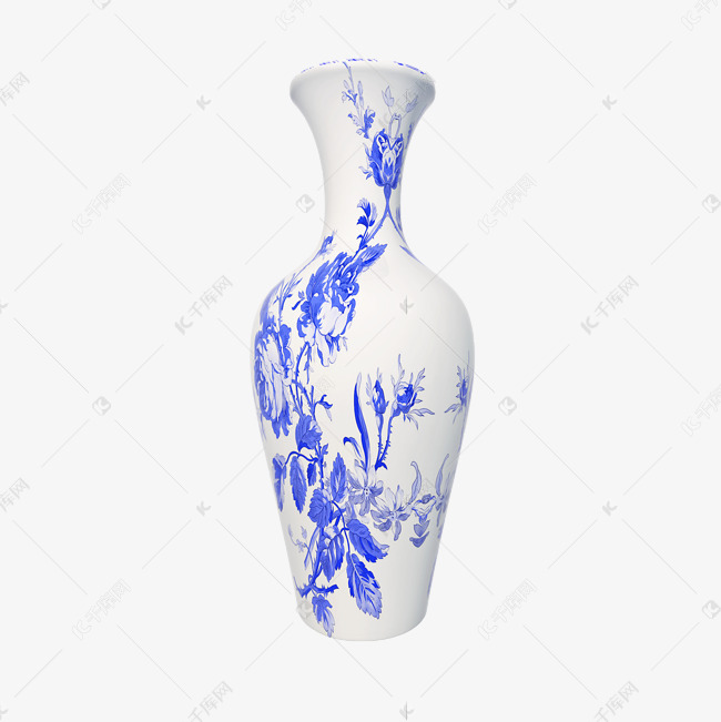 仿真青花瓷花瓶素材图片免费下载 高清免抠摄影psd 千库网 图片编号