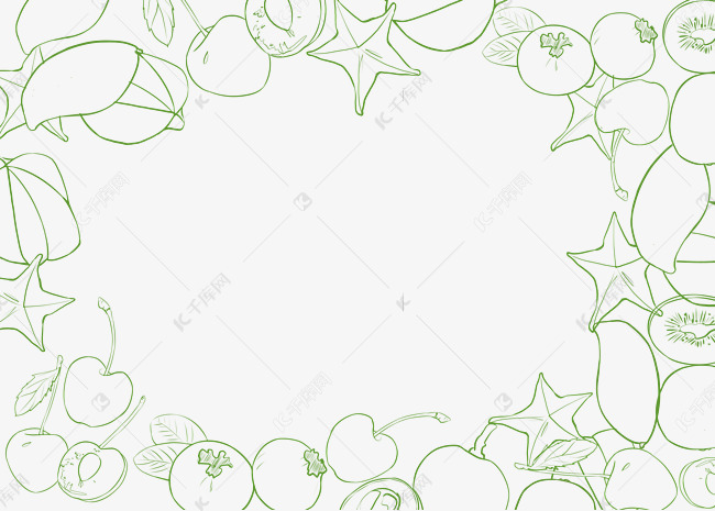 线描水果边框