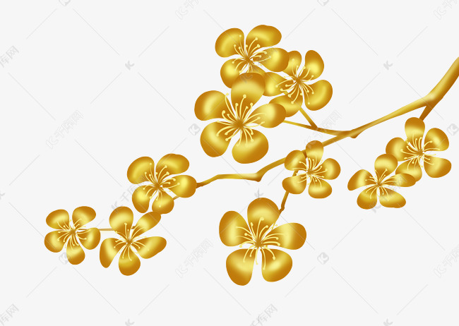 金色金箔梅花