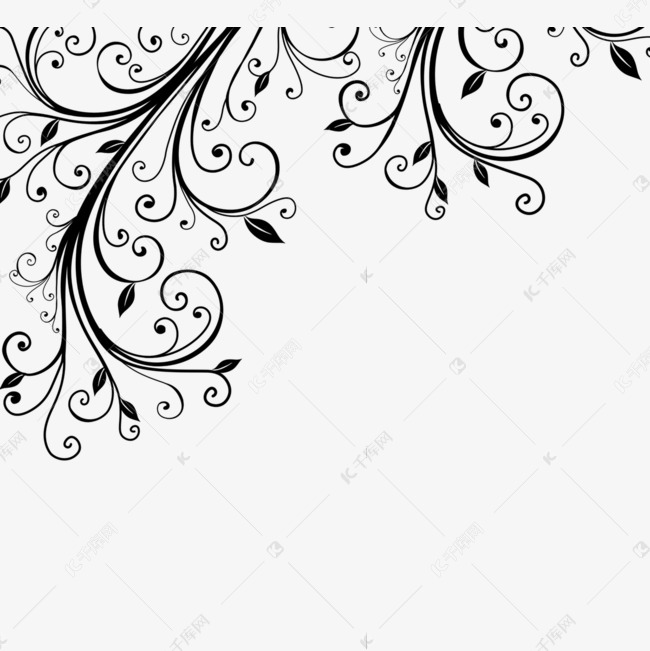 创意感手绘花藤装饰图案