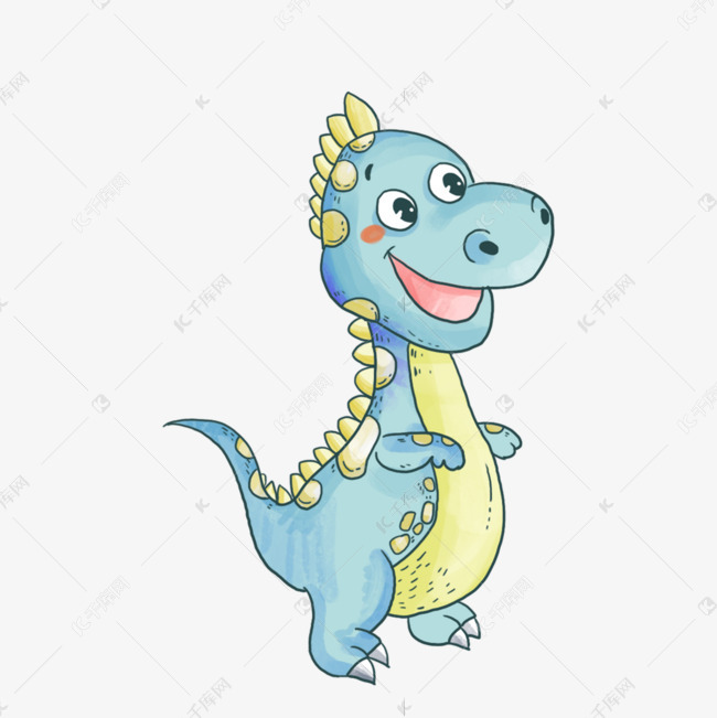 卡通可爱蓝色恐龙表情包手绘插画