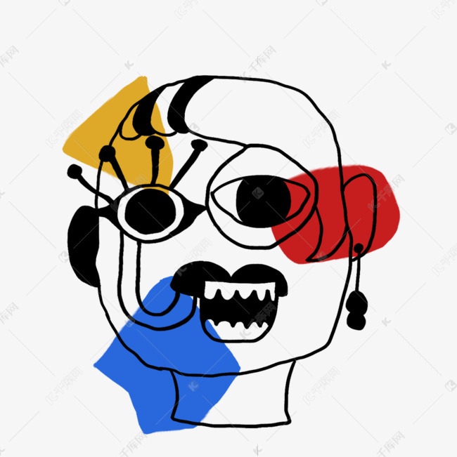 创意抽象人物几何线条装饰画