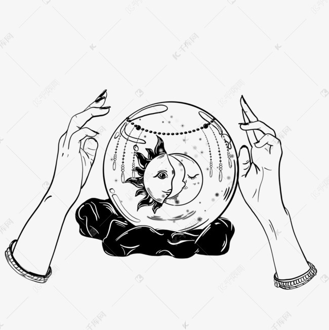 手绘水晶玻璃球占卜