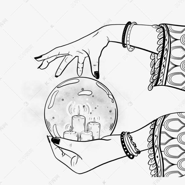 手绘占卜水晶玻璃球