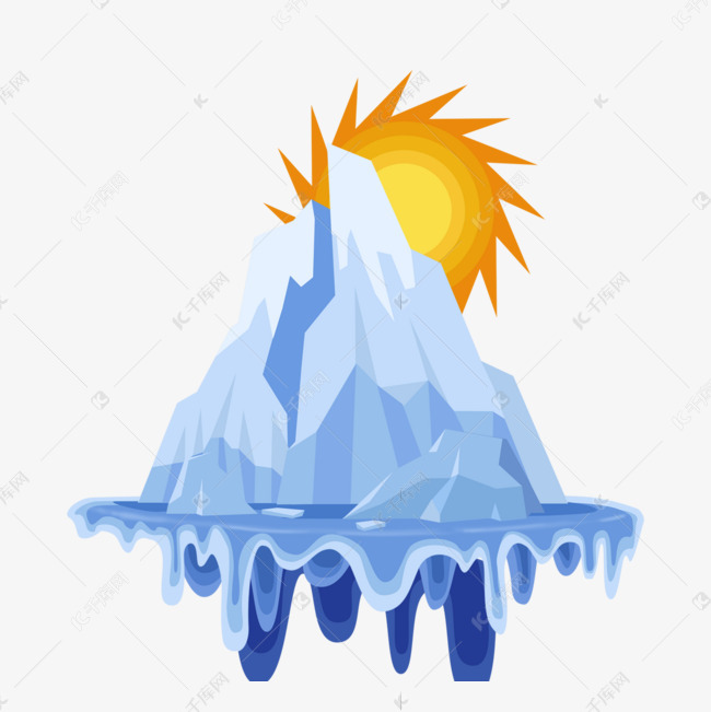 彩色冰川融化警示装饰
