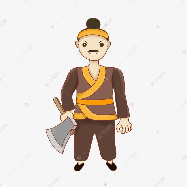 樵夫卡通手绘