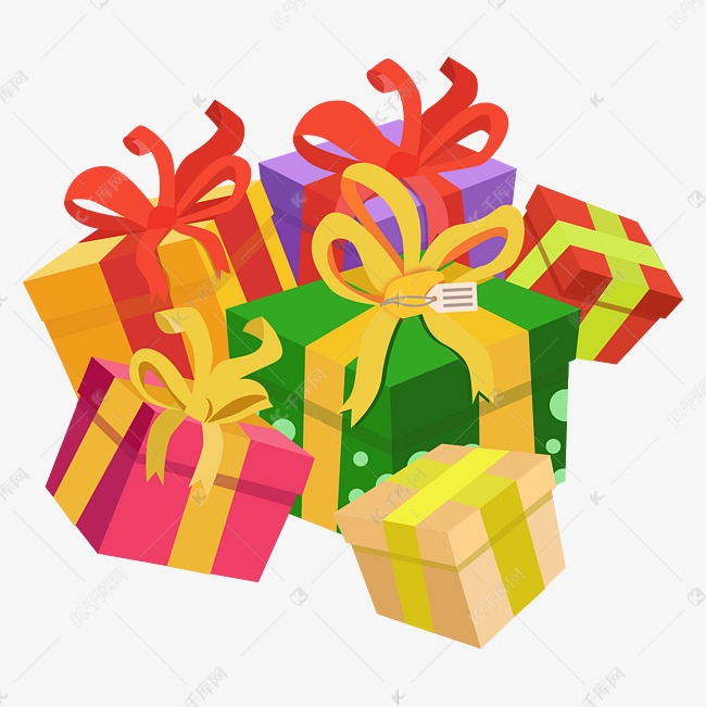 礼物堆矢量图