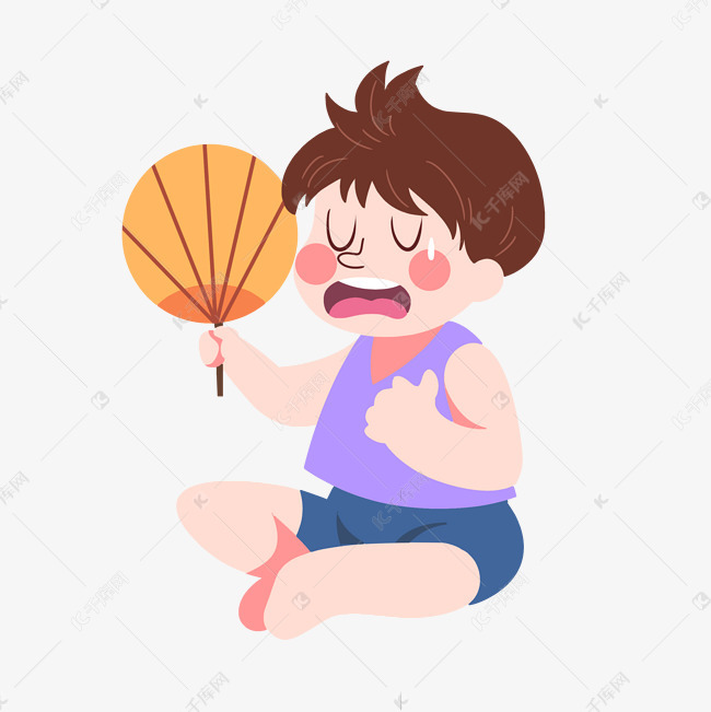 扇扇子男孩