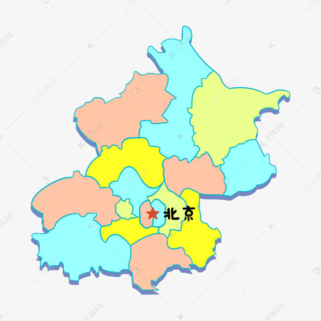 北京地图浅色系