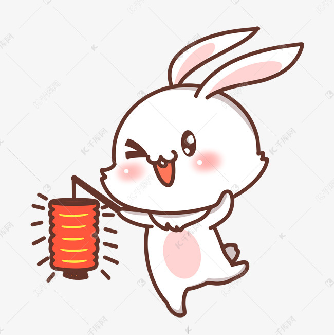 打灯笼兔子表情包