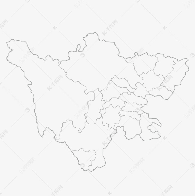 四川地图线描