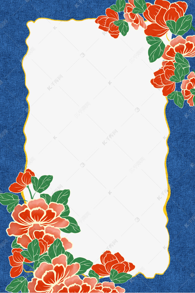 牡丹花边框素材图片免费下载-千库网