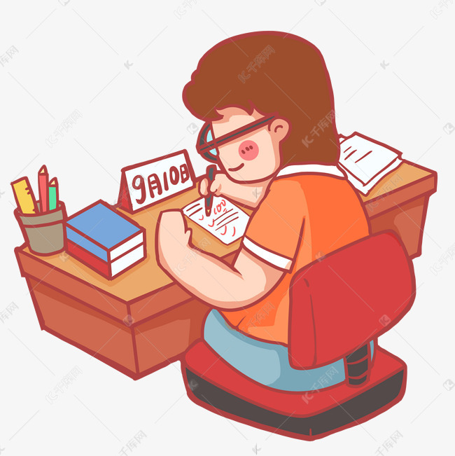 老师辛苦工作素材图片免费下载 高清卡通手绘psd 千库网 图片编号