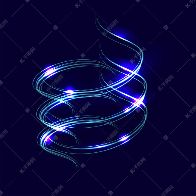 科技感发光螺旋曲线