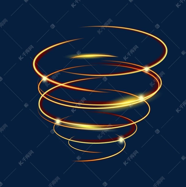 金色发光螺旋曲线