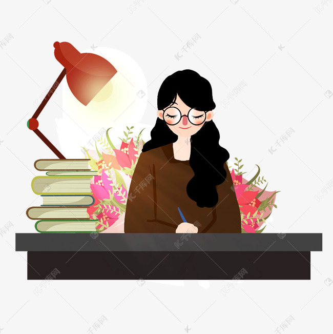 卡通教师老师工作办公