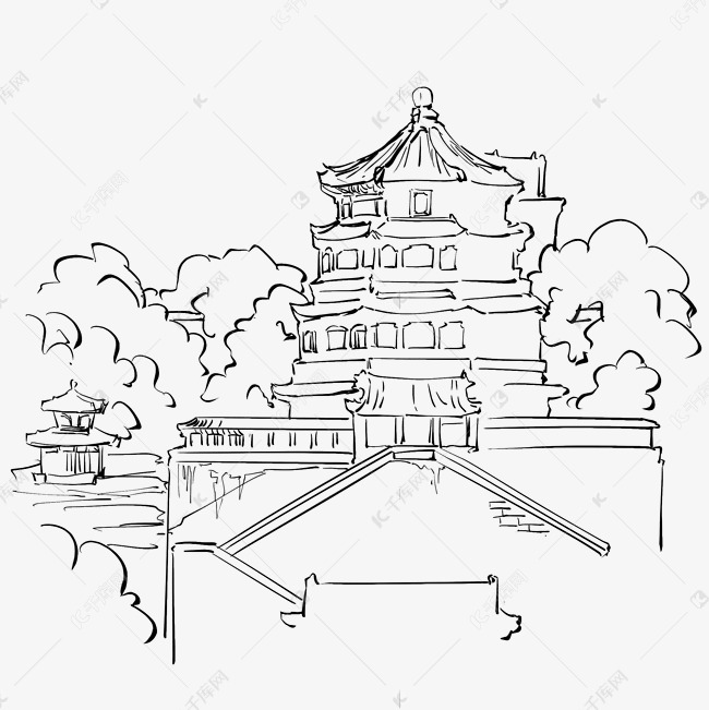 颐和园线稿