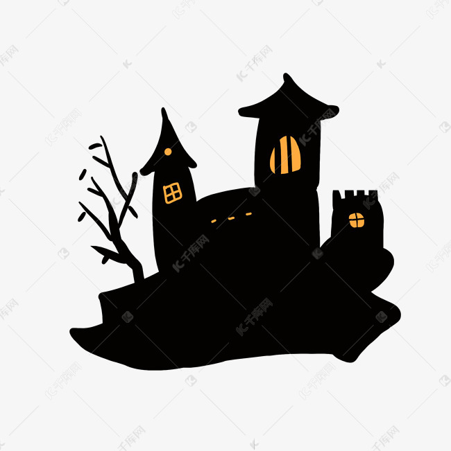 万圣城堡黑色剪影