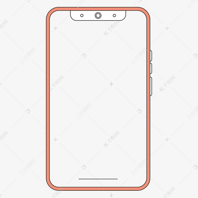 西瓜红矢量手机漫画边框