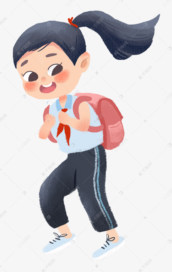 上学的小女孩