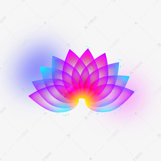 梦幻渐变光感莲花