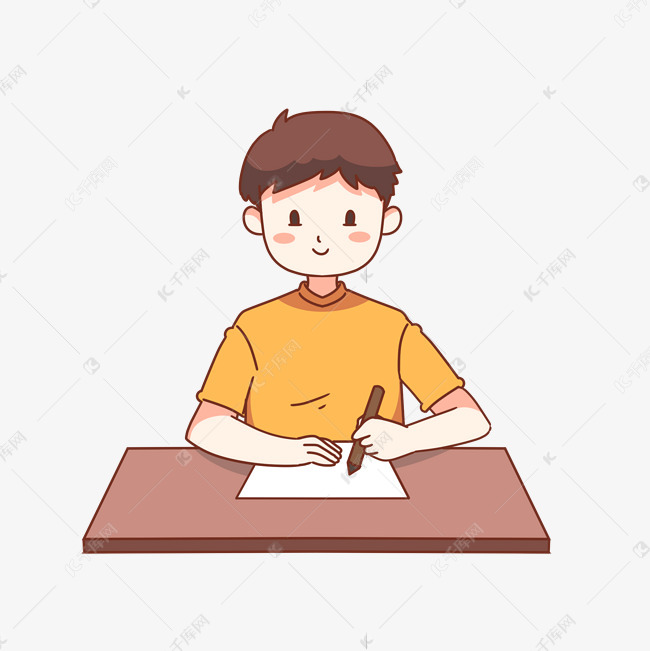 左撇子写字学生