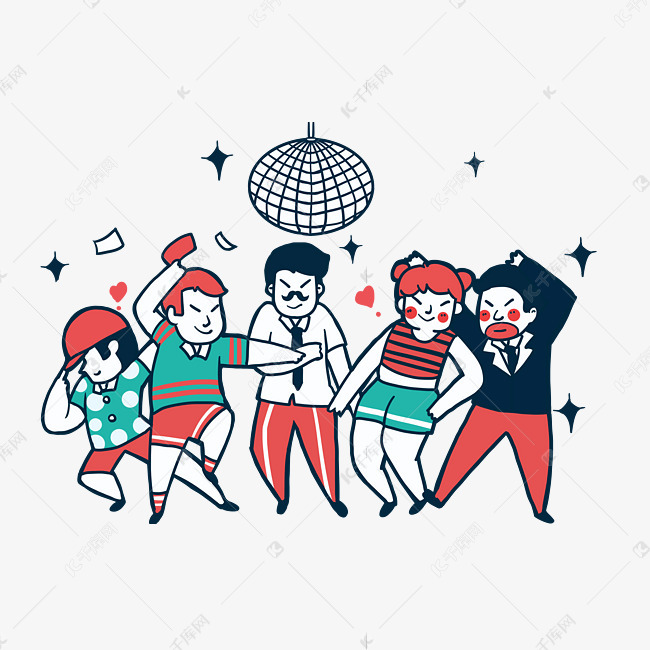 酒吧蹦迪创意简约线条