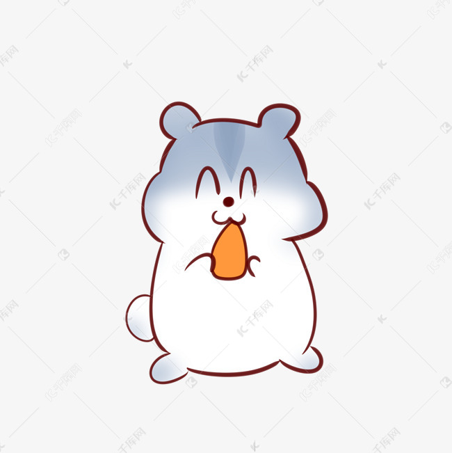 可爱吃萝卜仓鼠